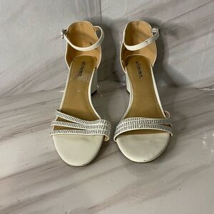 Chic White Heels with Rhinestone Accents
